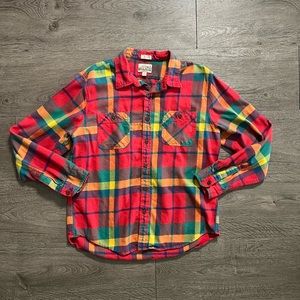 J Crew Men’s Midweight Brushed Flannel Workshirt Classic Fit - L